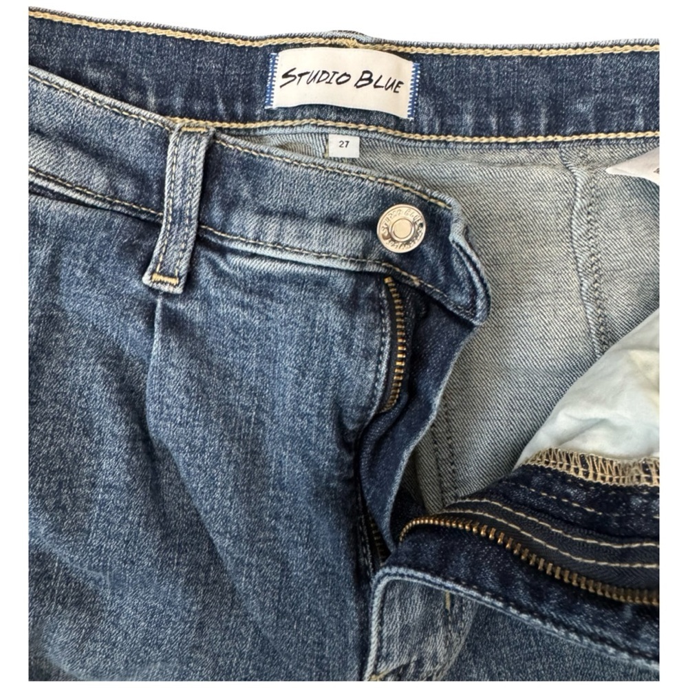 Wide Leg Blue Denim Jeans - Picture 3 of 4